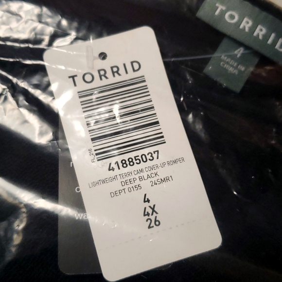 ❤️NWT VINTAGE TORRID ROMPER SWIM COVER -  SLEEVELESS TERRY POCKETS - SHORTS - Picture 7 of 13